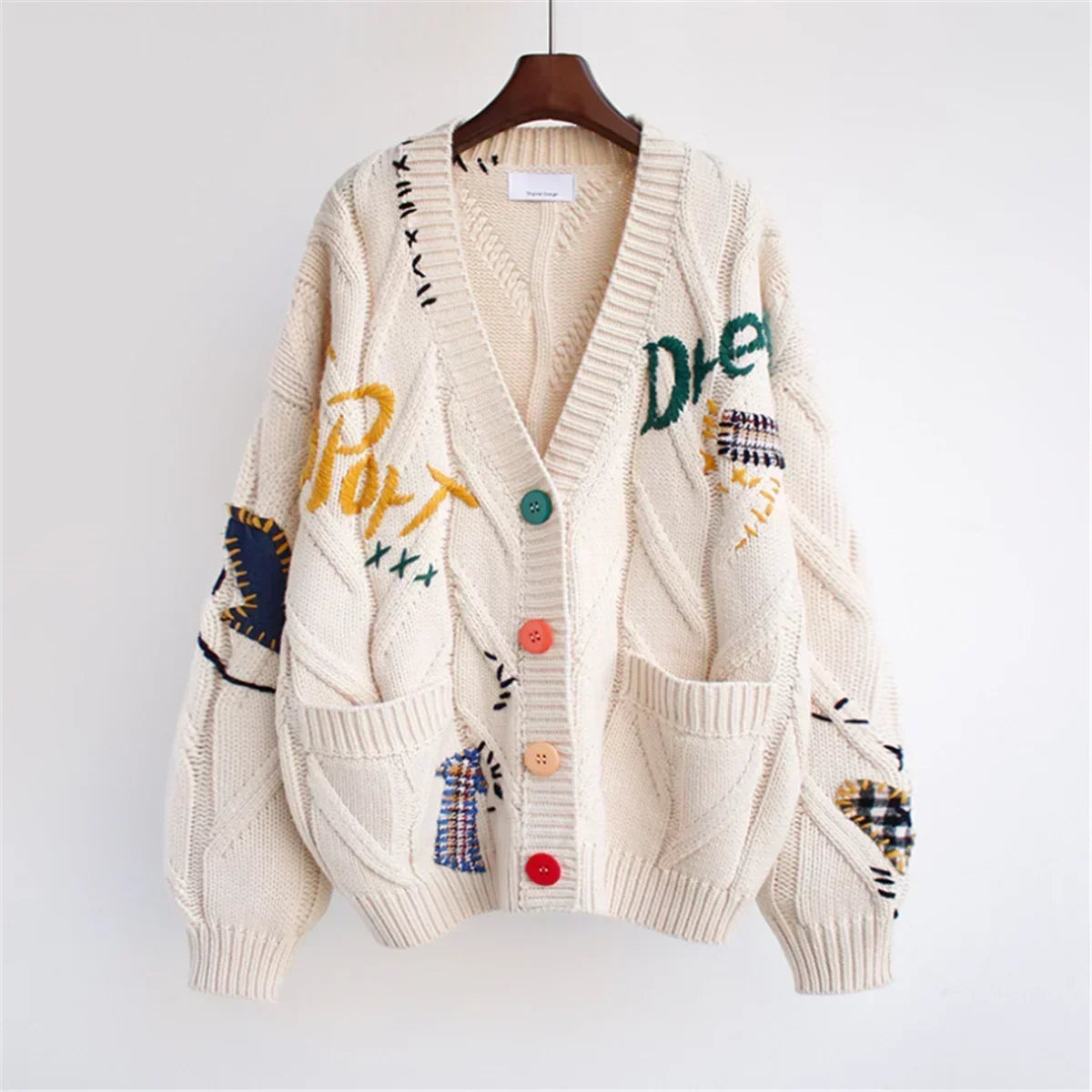 Vivendel® | Patchwork-Pullover mit Stickerei