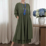 Delmara™ Kleid mit Lockerer Passform und Minimalistischem Stil in Grün