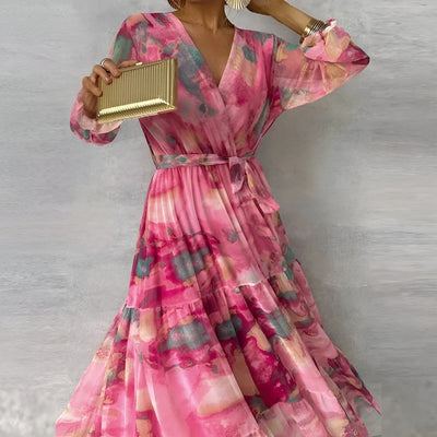 LUCIA | Langes Sommerkleid mit Blumenmuster und verstellbarem Schnitt