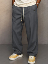 Victor - Elegante Herrenhose mit verstellbarem Tunnelzug in Dunkelgrau