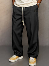 Victor - Elegante Herrenhose mit verstellbarem Tunnelzug in Schwarz