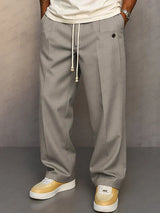 Victor - Elegante Herrenhose mit verstellbarem Tunnelzug in Hellgrau