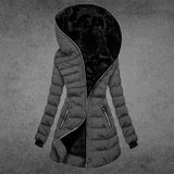 Stilvolle warme Winterjacke für Damen in Grau