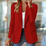 Geanina – Lässiger Blazer Mit Fronttaschen in Rot