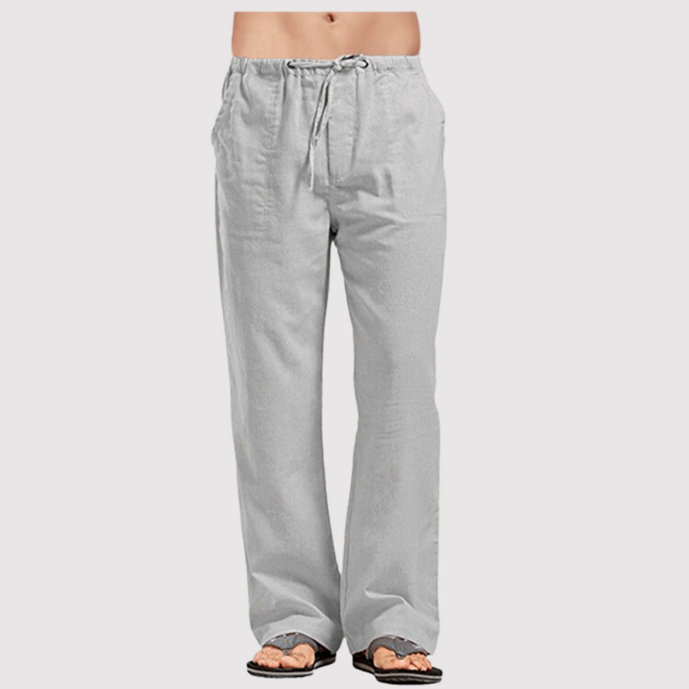 George - Herren Baumwoll-Leinen Freizeithose