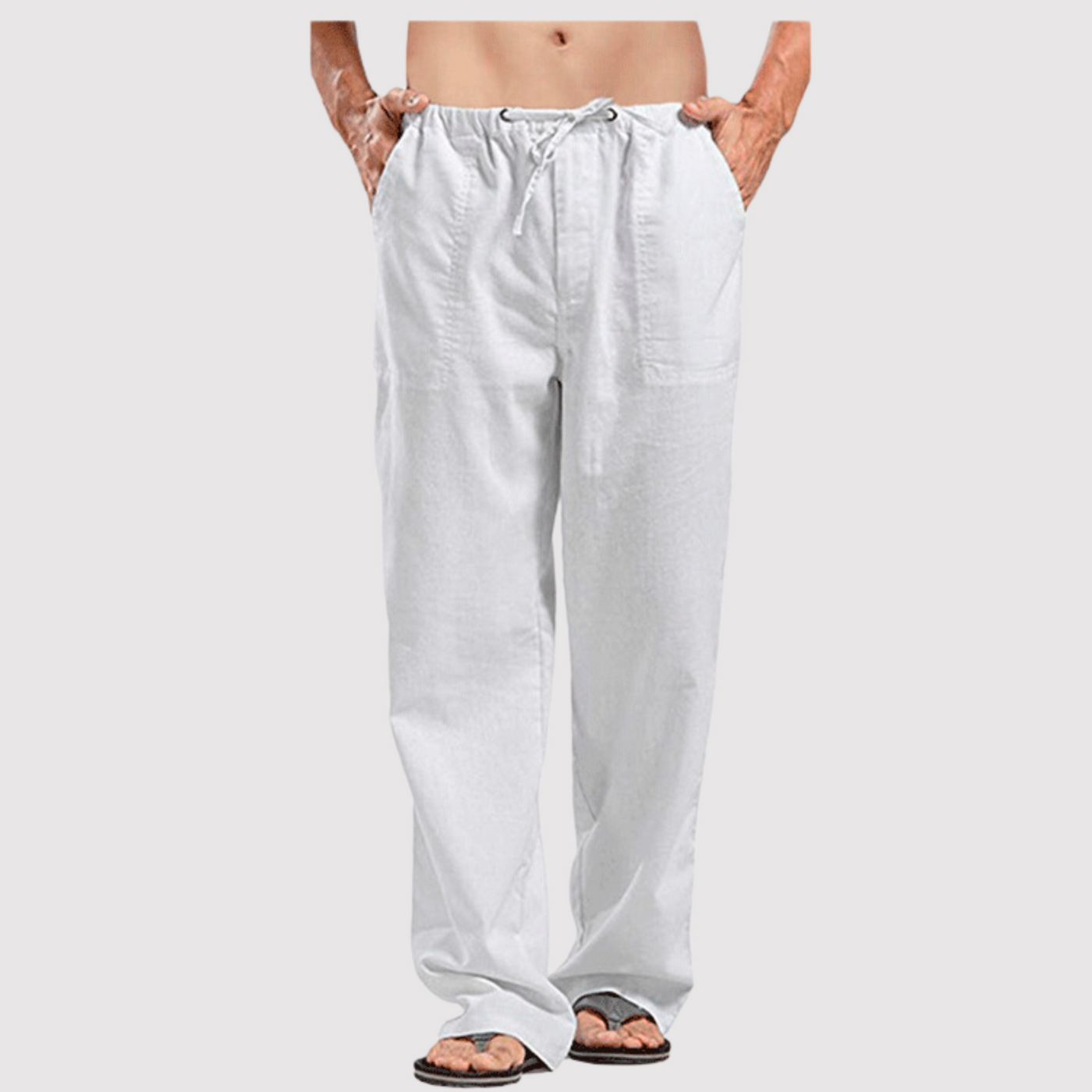 George - Herren Baumwoll-Leinen Freizeithose