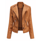 STELLA -Lederjacke für Damen in Hellbraun