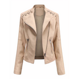 STELLA -Lederjacke für Damen in Khaki