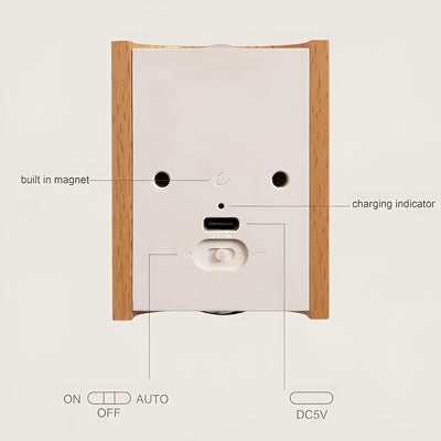 TimberSense Light - Wiederaufladbare Bewegungsmelder-Wandleuchte aus Holz