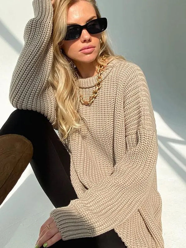 Langärmeliger Pullover mit langen Ärmeln