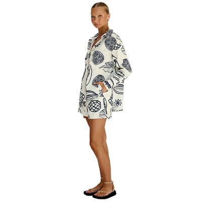 Avery – Zweiteiliges Set: Langarmshirt & Shorts mit Print