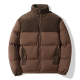 Unisex-Steppjacke mit Korddetails - Aiden in Braun