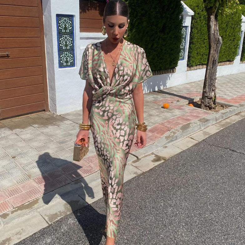 Rina™ - Damen V-Ausschnitt Maxikleid