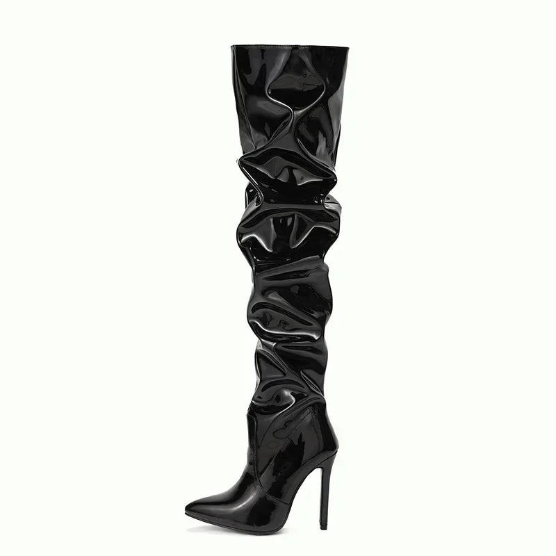 Overknee-Stiefel für Damen | Stilettoabsatz mit Spitze Zehenpartie