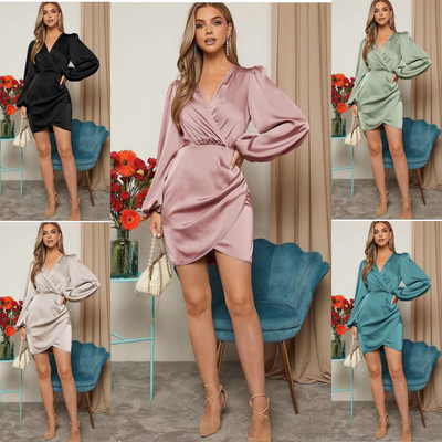 Saphira | Kurzes Seidensatin Minikleid