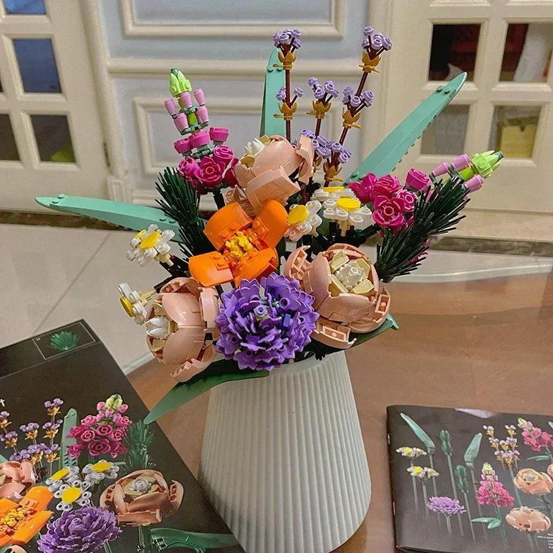 Saras 756-teiliges Rosenblumenstrauß-Bausatzspielzeug für die Freundin