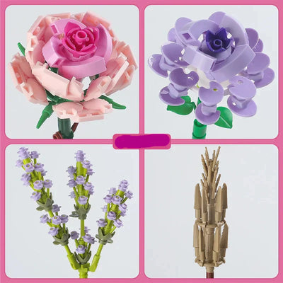 Saras Mini-Rosen-Lavendel-Blumen-Bausatz – Kreative Wohnkultur & Geschenkidee