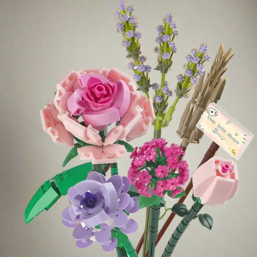 Saras Mini-Rosen-Lavendel-Blumen-Bausatz – Kreative Wohnkultur & Geschenkidee