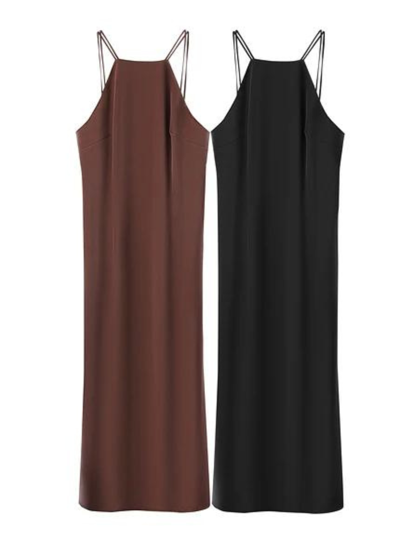 Satin Halterneck Midikleid