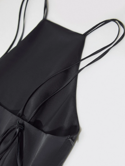 Satin Halterneck Midikleid