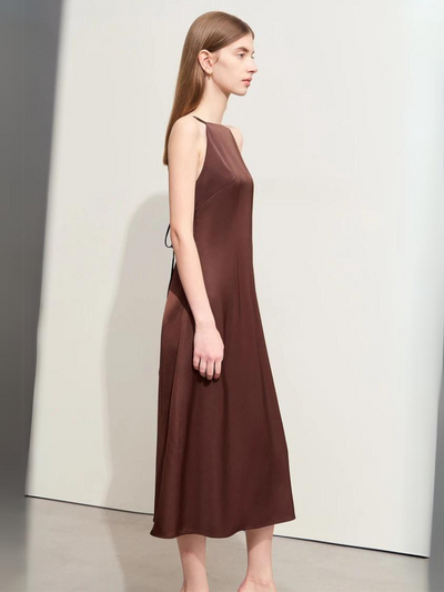 Satin Halterneck Midikleid