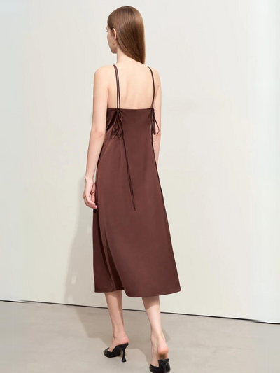 Satin Halterneck Midikleid