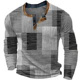 Beecky | Herren Farbenfrohes Langarmshirt – Buntes Langarm Shirt Herren in Grau
