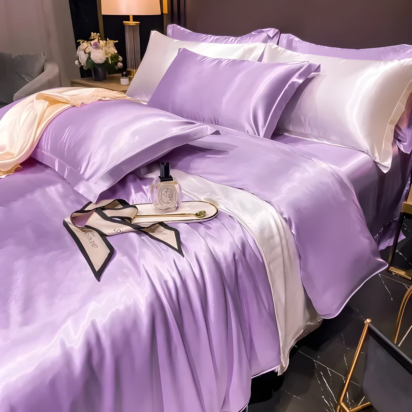 SatinHaven Set – Luxuriöses Seiden-Bettwäsche-Set
