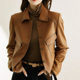 Elegante Lederjacke - Silvana in Braun
