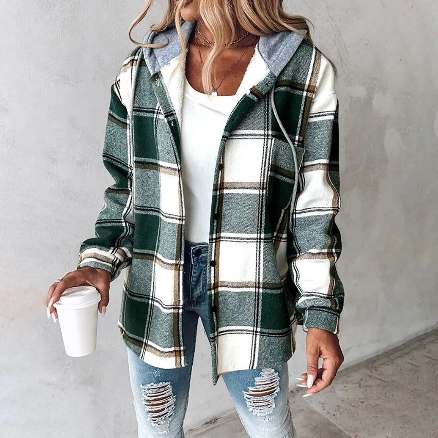 Veronica™ - Gemütliche Karo-Jacke