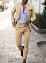 John - Herrenanzug im Slim Fit in Beige