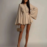 Lunelle™ Jumpsuit mit Offenem Rücken und Zarter Eleganz in Beige