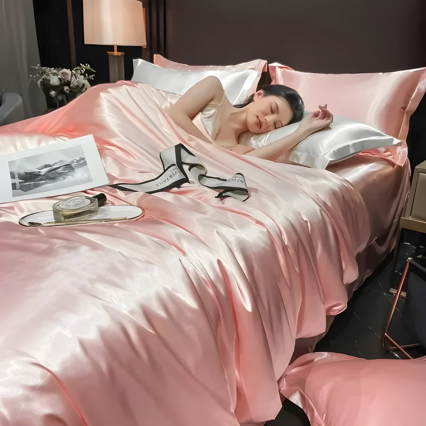 SatinHaven Set – Luxuriöses Seiden-Bettwäsche-Set