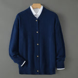 Anke | Damen Weiche Strickjacke mit Knopfleiste vorne in Blau