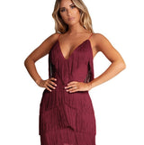 Hannie | Club Party Prom Minikleid in Burgundisch