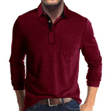 Jörg™ | Herren Langarmshirt in Unifarbe in Rot