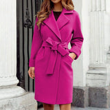 Katarino | Langer Kaschmir Trenchcoat mit Knopfsystem in kräftigen Farben in Rose