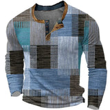 Beecky | Herren Farbenfrohes Langarmshirt – Buntes Langarm Shirt Herren in Blau