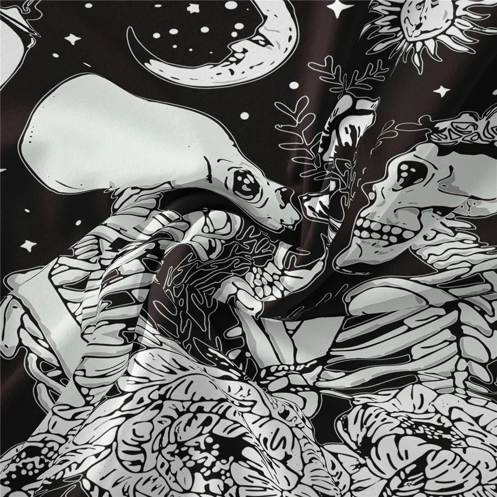 Schädel Hochzeits Tarot Wandteppich