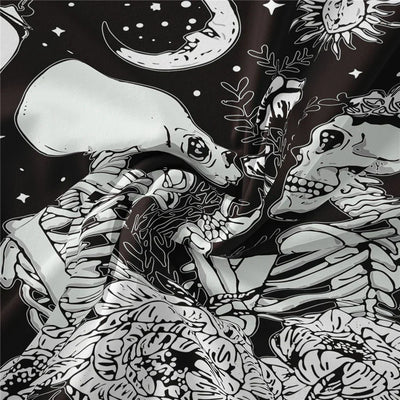 Schädel Hochzeits Tarot Wandteppich