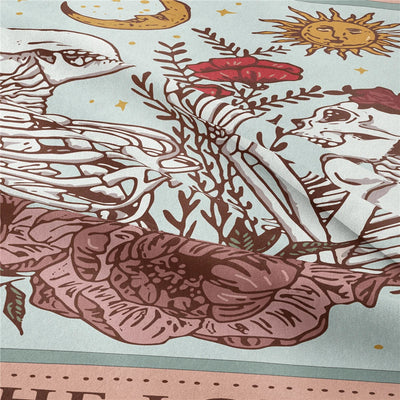 Schädel Hochzeits Tarot Wandteppich