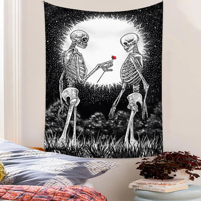 Schädel Hochzeits Tarot Wandteppich