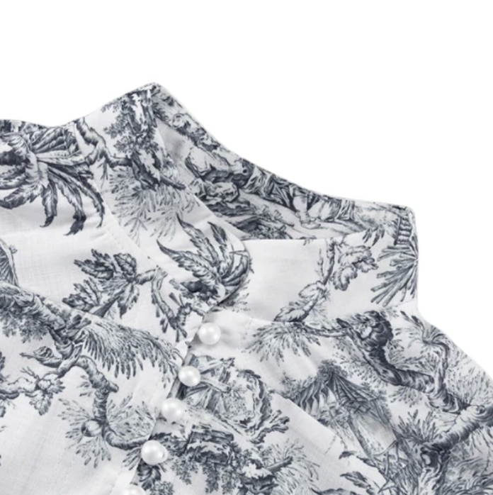 Elegantes Sommerkleid mit Puffärmeln & Plisseerock