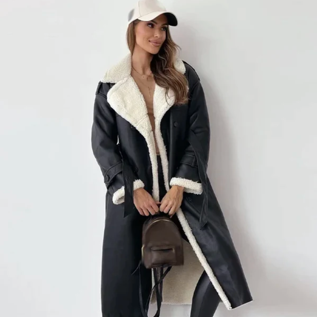 Indira - Flauschiger Wintermantel mit Fleecefutter