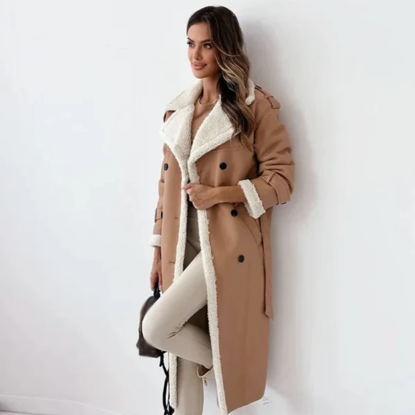 Indira - Flauschiger Wintermantel mit Fleecefutter