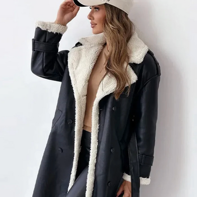 Indira - Flauschiger Wintermantel mit Fleecefutter