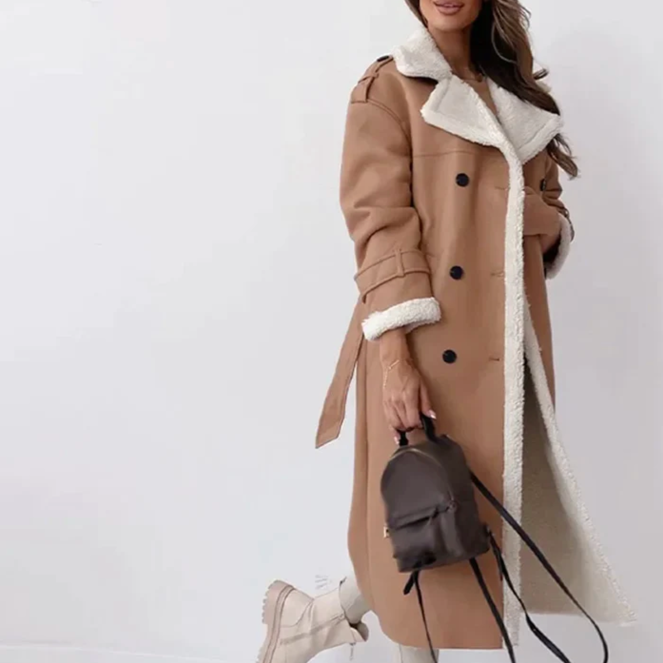 Indira - Flauschiger Wintermantel mit Fleecefutter