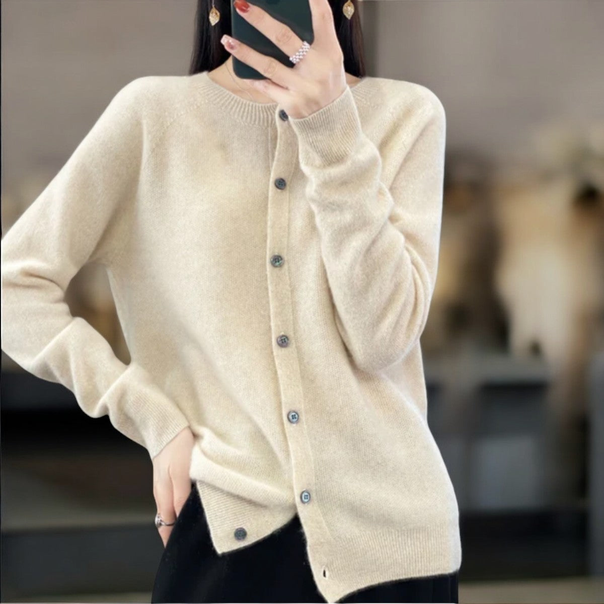 Darlene™ Gemütlicher Knopf-Cardigan