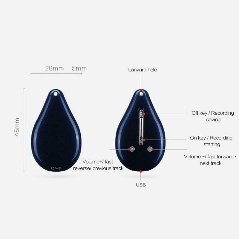Schlüsselanhänger Sprachrecorder mit 100 Stunden Speicher