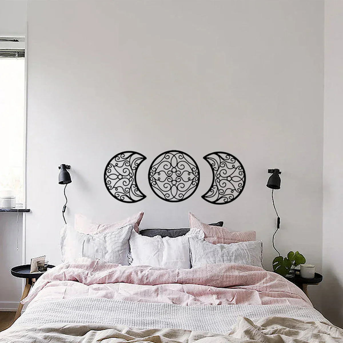 Schwarze Mondphasen Wanddekoration